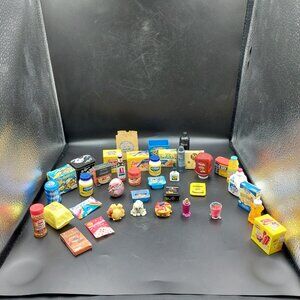 Random Lot of 39 Mini Brands & Shopkins Food Grocery Items Miniature Toys